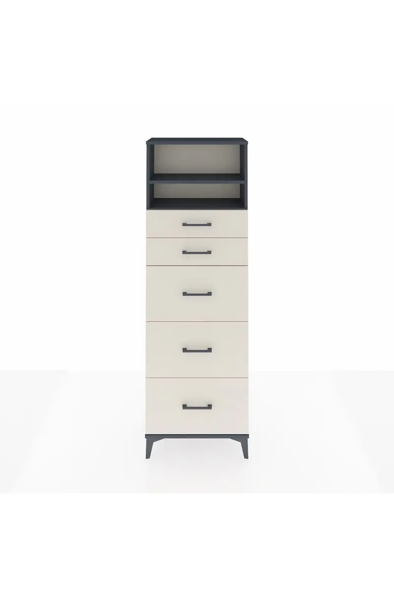 Arges Dolap 2 Raflı 5 Çekmeceli 60x30x182