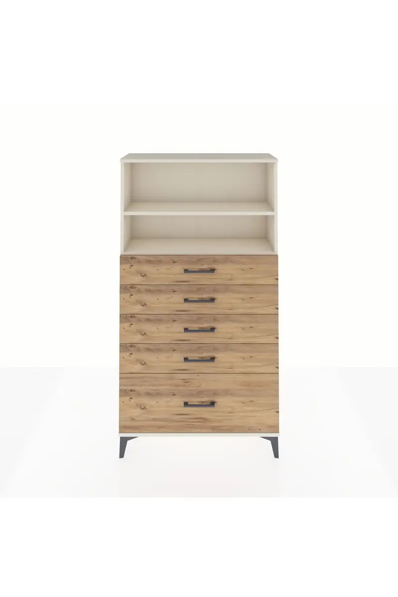 Arges Dolap 2 Raflı 5 Çekmeceli 88x30x163