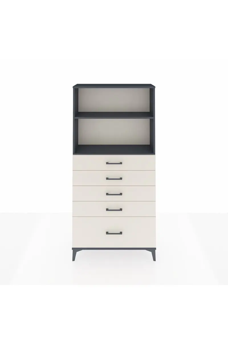Arges Dolap 2 Raflı 5 Çekmeceli 88x30x182