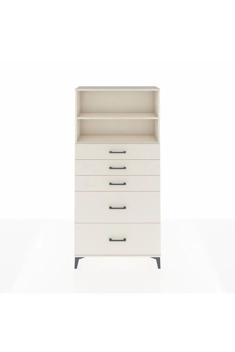 Arges Dolap 2 Raflı 5 Çekmeceli 88x30x182