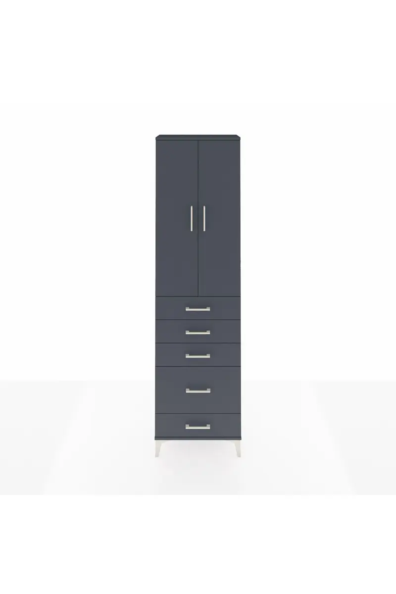 Arges Dolap 2 Raflı 5 Çekmeceli Tek Askılı 60x30x221