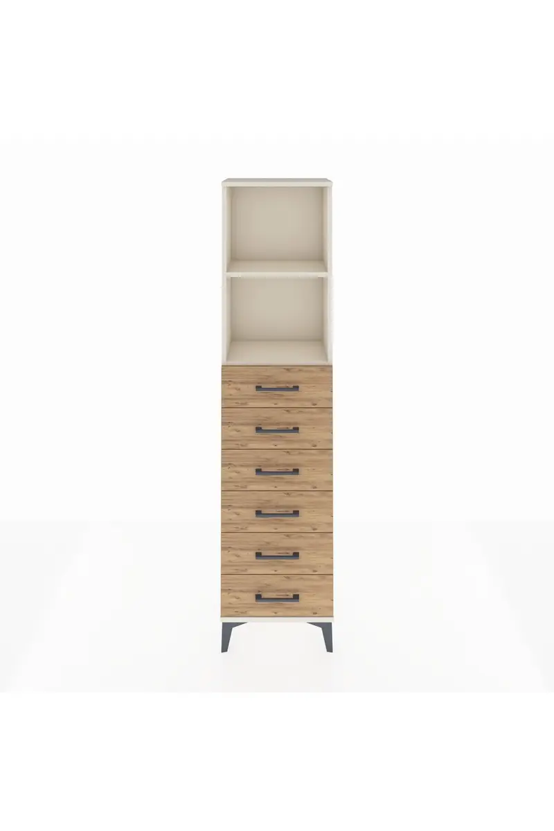 Arges Dolap 2 Raflı 6 Çekmeceli 44x30x182