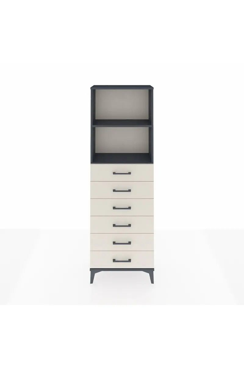 Arges Dolap 2 Raflı 6 Çekmeceli 60x30x182