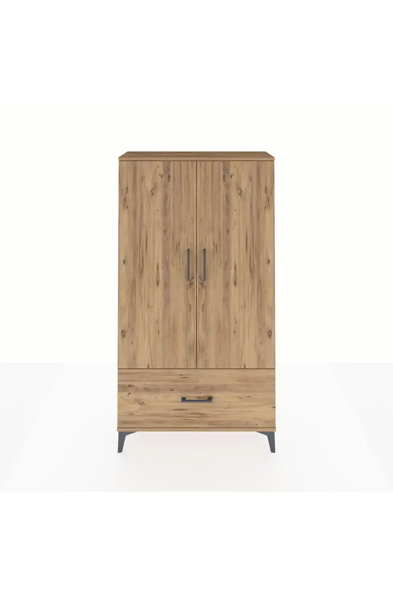 Arges Dolap 2 Raflı Tek Çekmeceli Tek Askılı 88x30x163