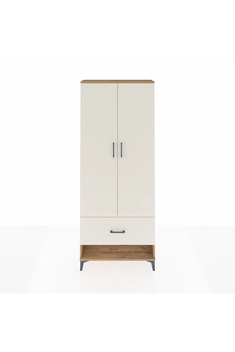 Arges Dolap 2 Raflı Tek Çekmeceli Tek Askılı 88x30x221