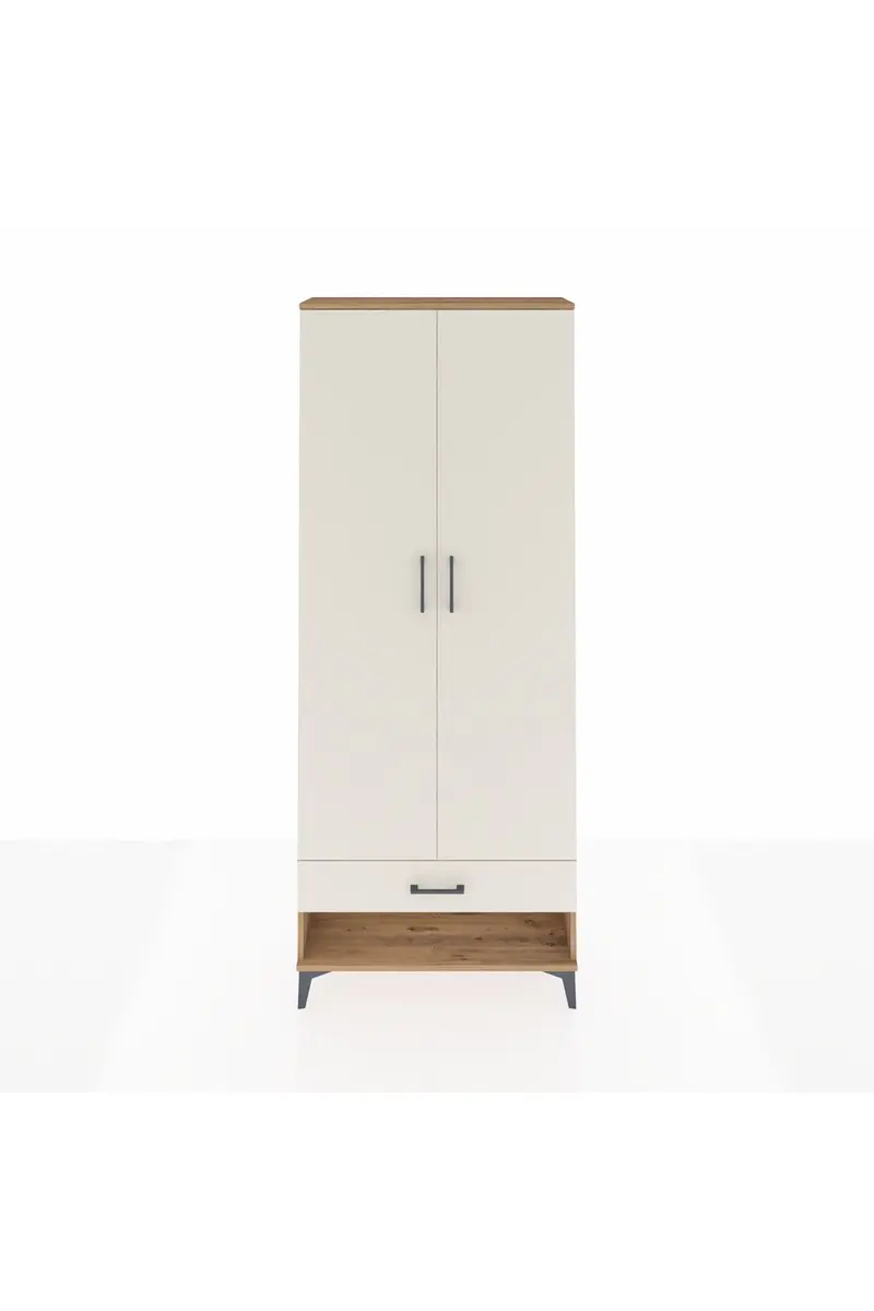 Arges Dolap 2 Raflı Tek Çekmeceli Tek Askılı 88x30x221