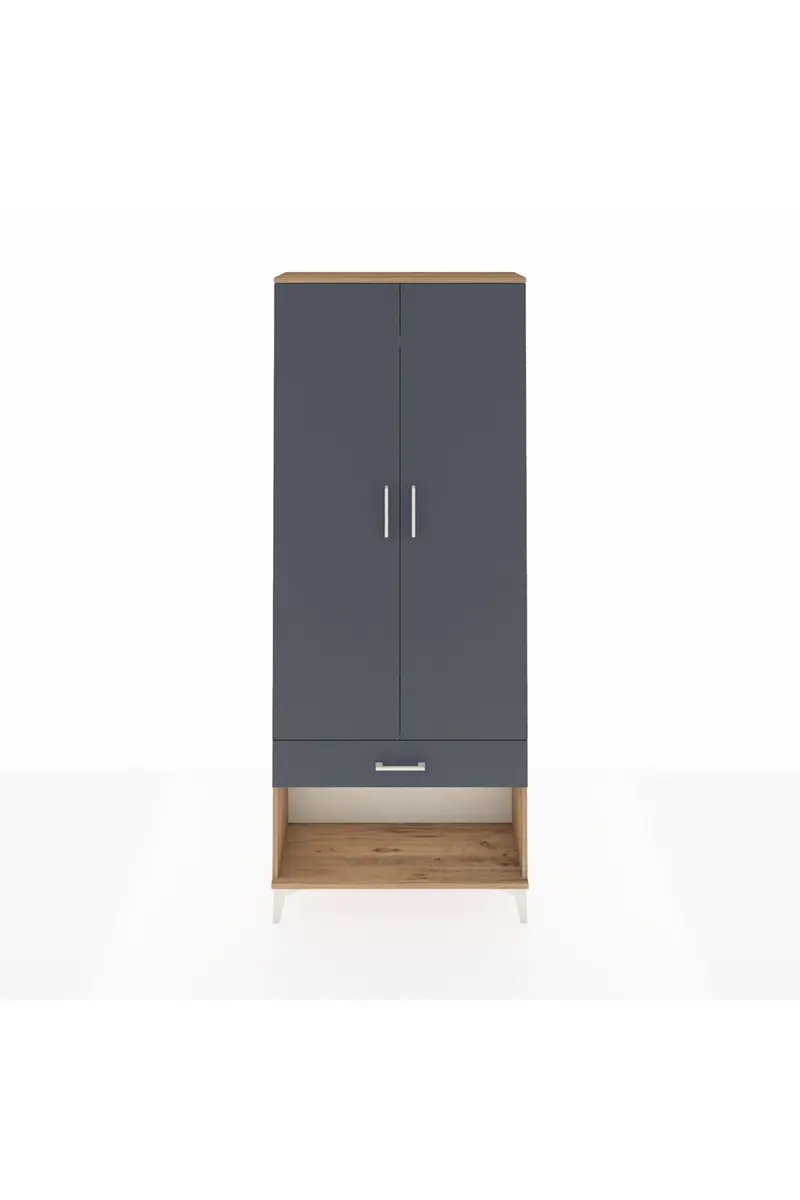 Arges Dolap 2 Raflı Tek Çekmeceli Tek Askılı 88x30x221