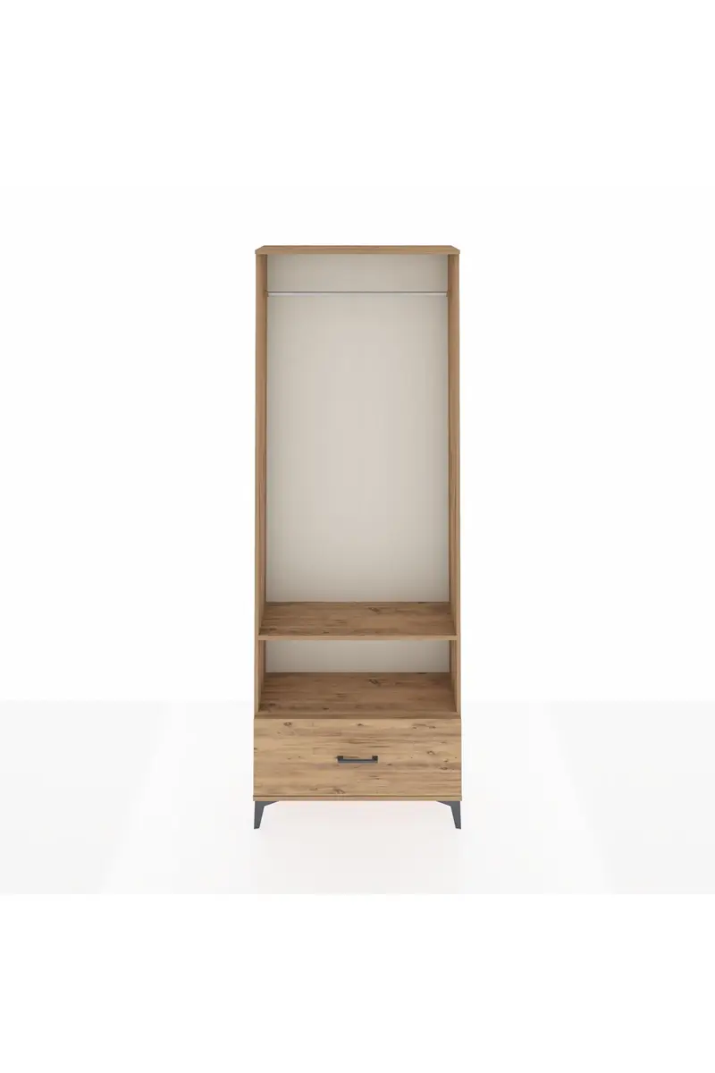 Arges Dolap 2 Raflı Tek Çekmeceli Tek Askılı 88x30x243