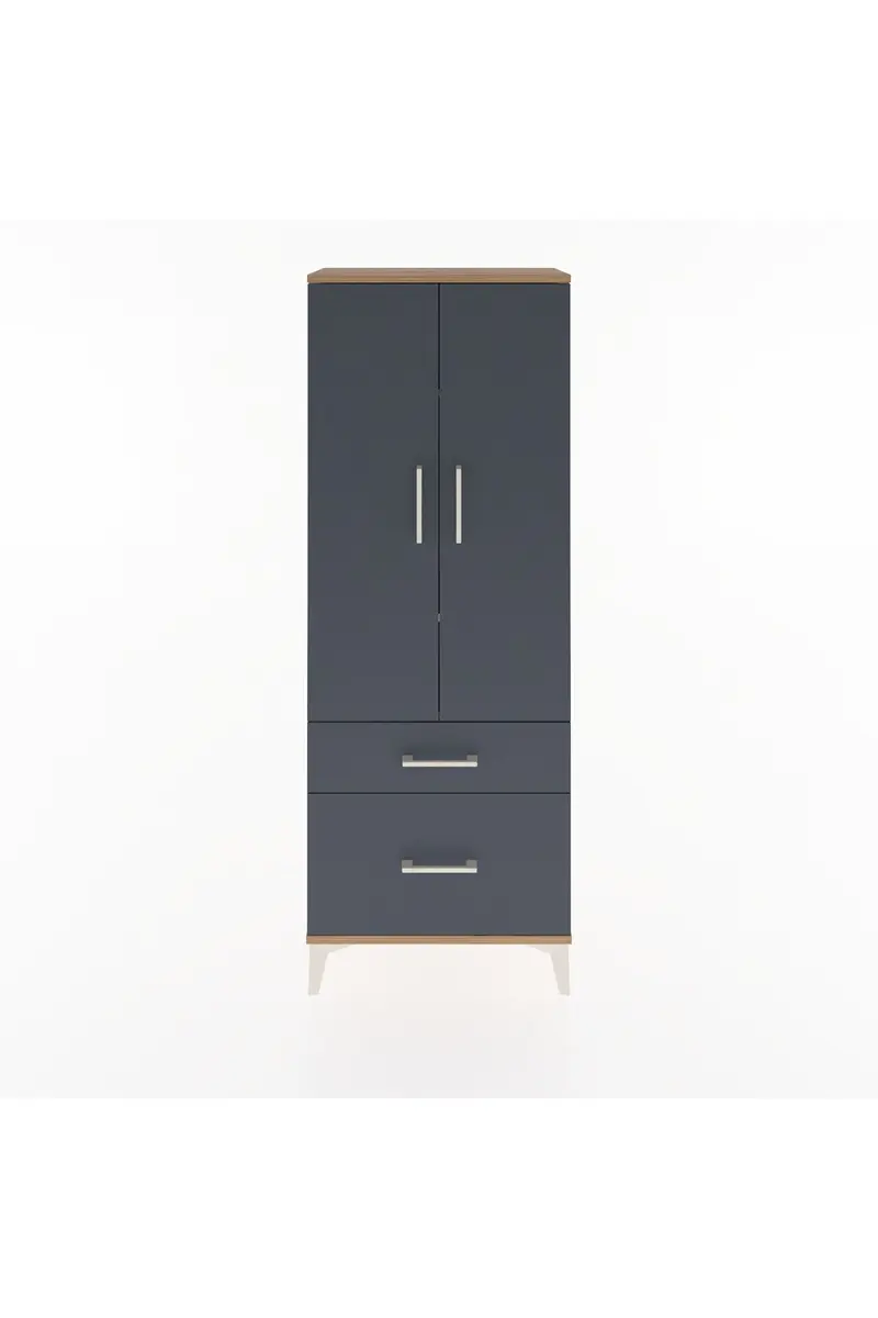 Arges Dolap 3 Raflı 2 Çekmeceli 2 Kapaklı 60x30x163