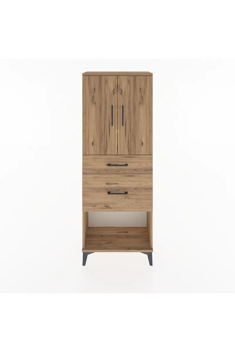 Arges Dolap 3 Raflı 2 Çekmeceli 2 Kapaklı 60x30x163