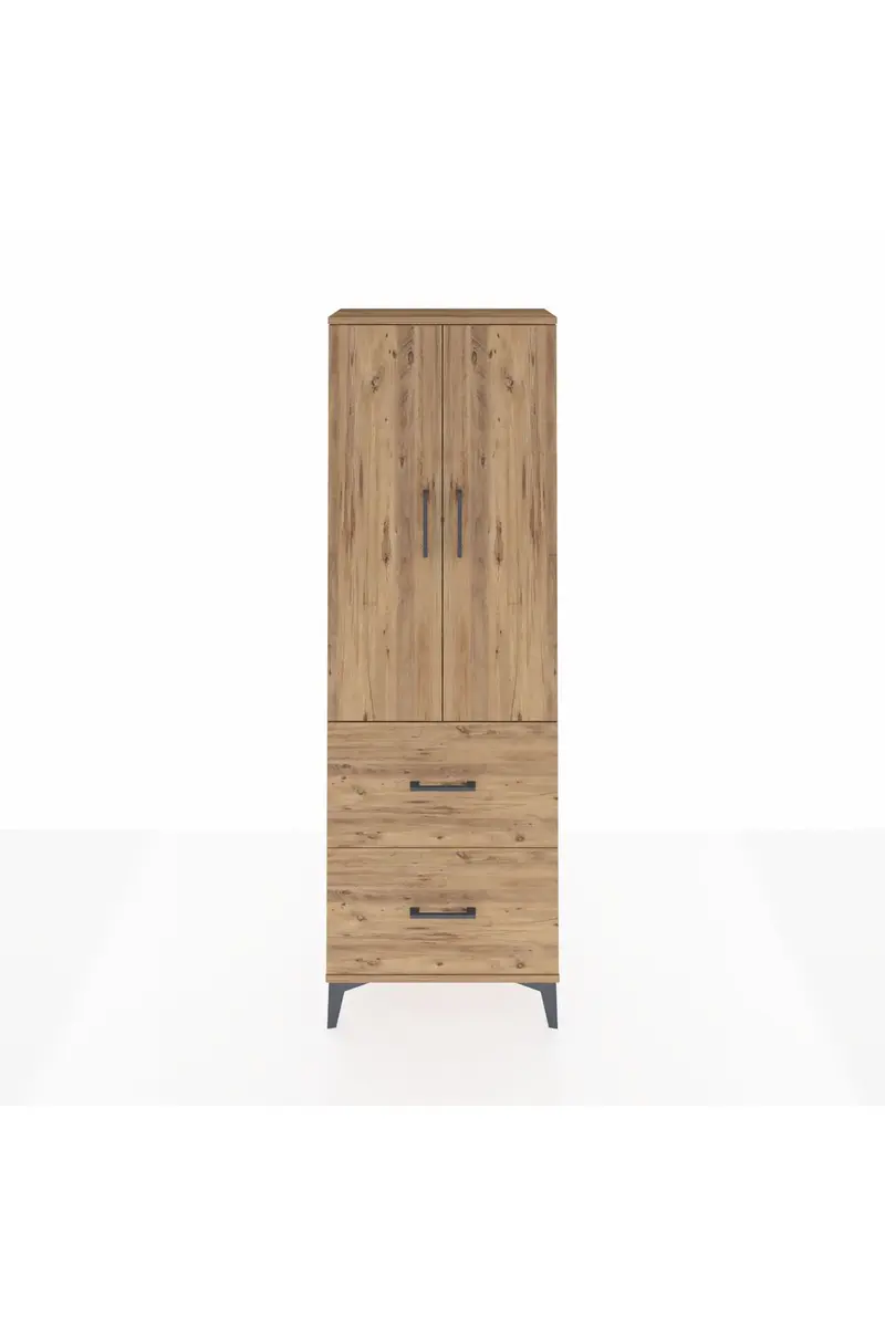 Arges Dolap 3 Raflı 2 Çekmeceli 2 Kapaklı 60x30x182