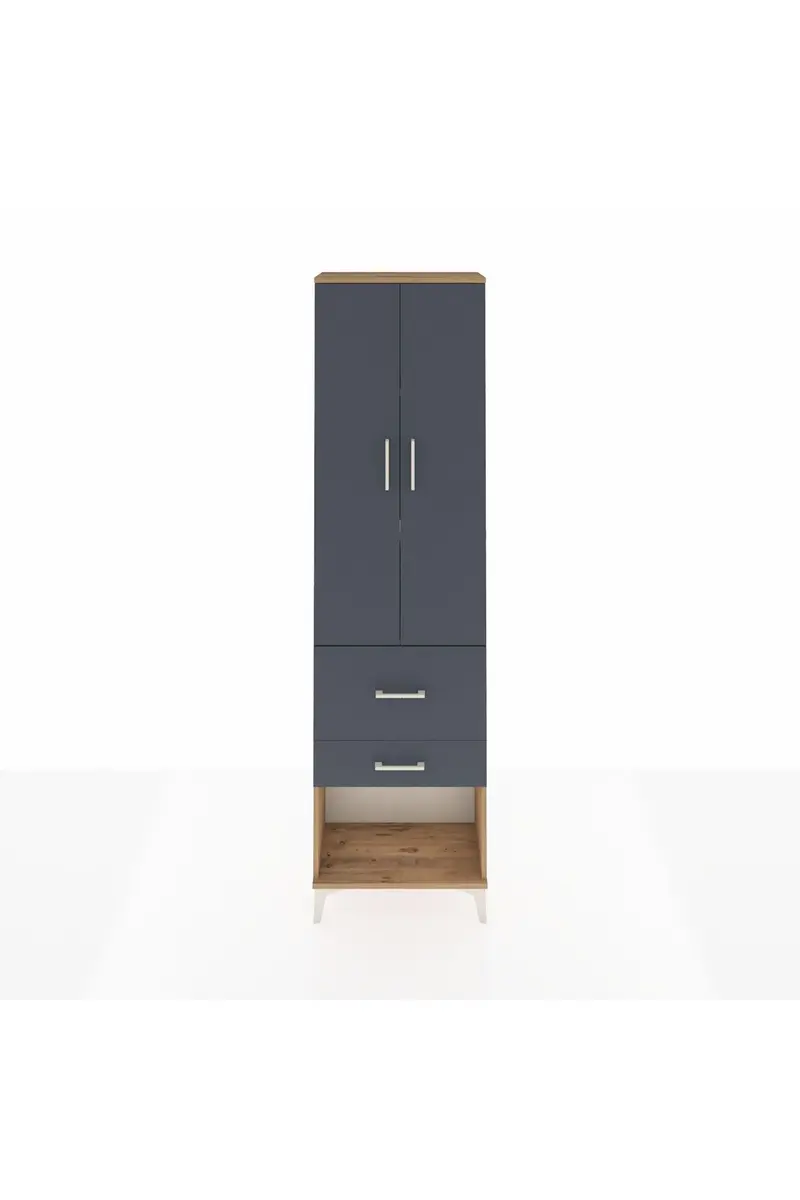 Arges Dolap 3 Raflı 2 Çekmeceli 2 Kapaklı 60x30x221