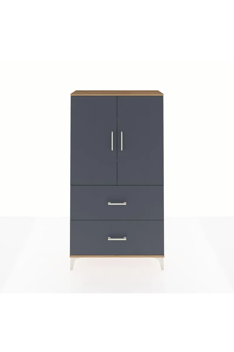 Arges Dolap 3 Raflı 2 Çekmeceli 2 Kapaklı 88x30x163