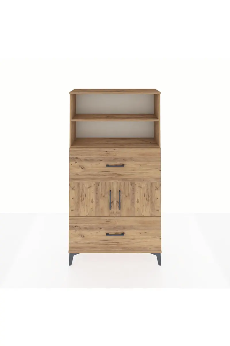 Arges Dolap 3 Raflı 2 Çekmeceli 2 Kapaklı 88x30x163