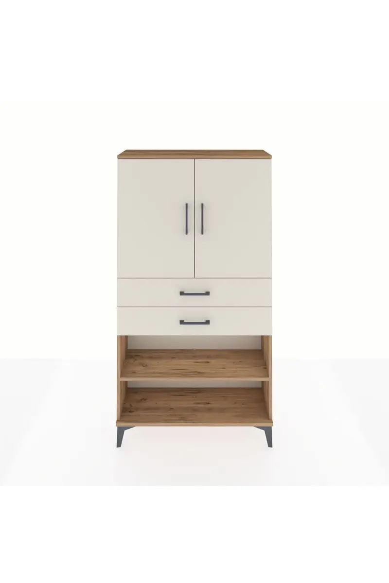 Arges Dolap 3 Raflı 2 Çekmeceli 2 Kapaklı 88x30x163
