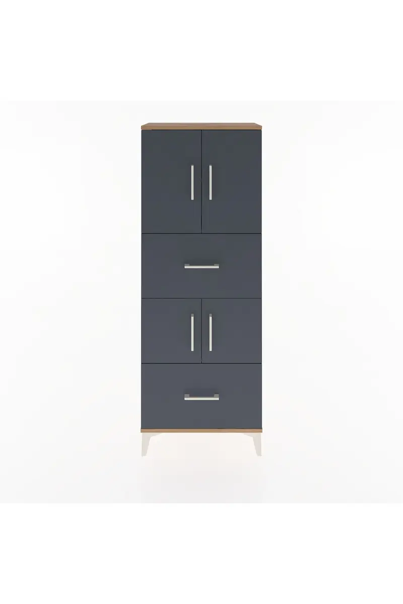 Arges Dolap 3 Raflı 2 Çekmeceli 4 Kapaklı 60x30x163