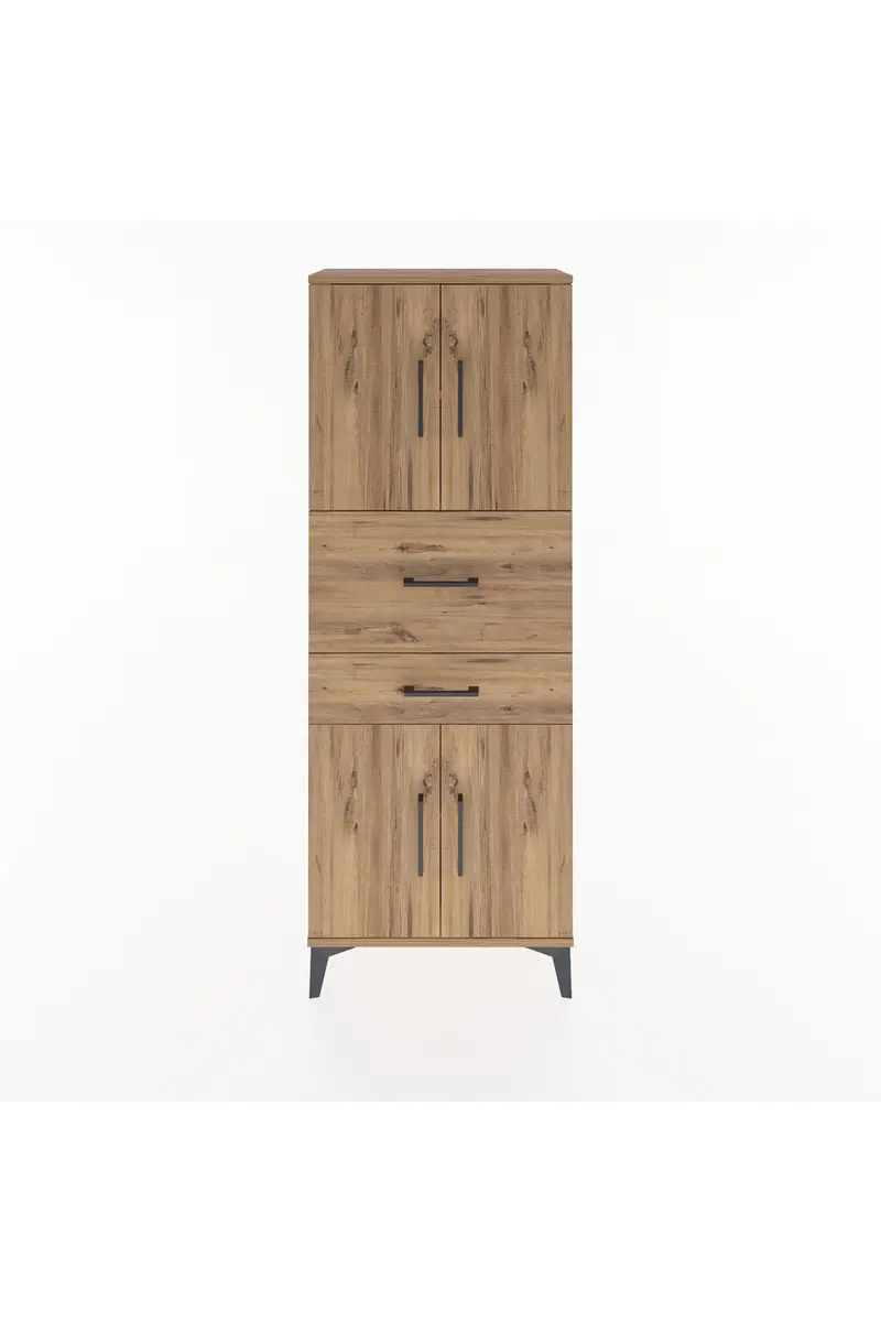 Arges Dolap 3 Raflı 2 Çekmeceli 4 Kapaklı 60x30x163