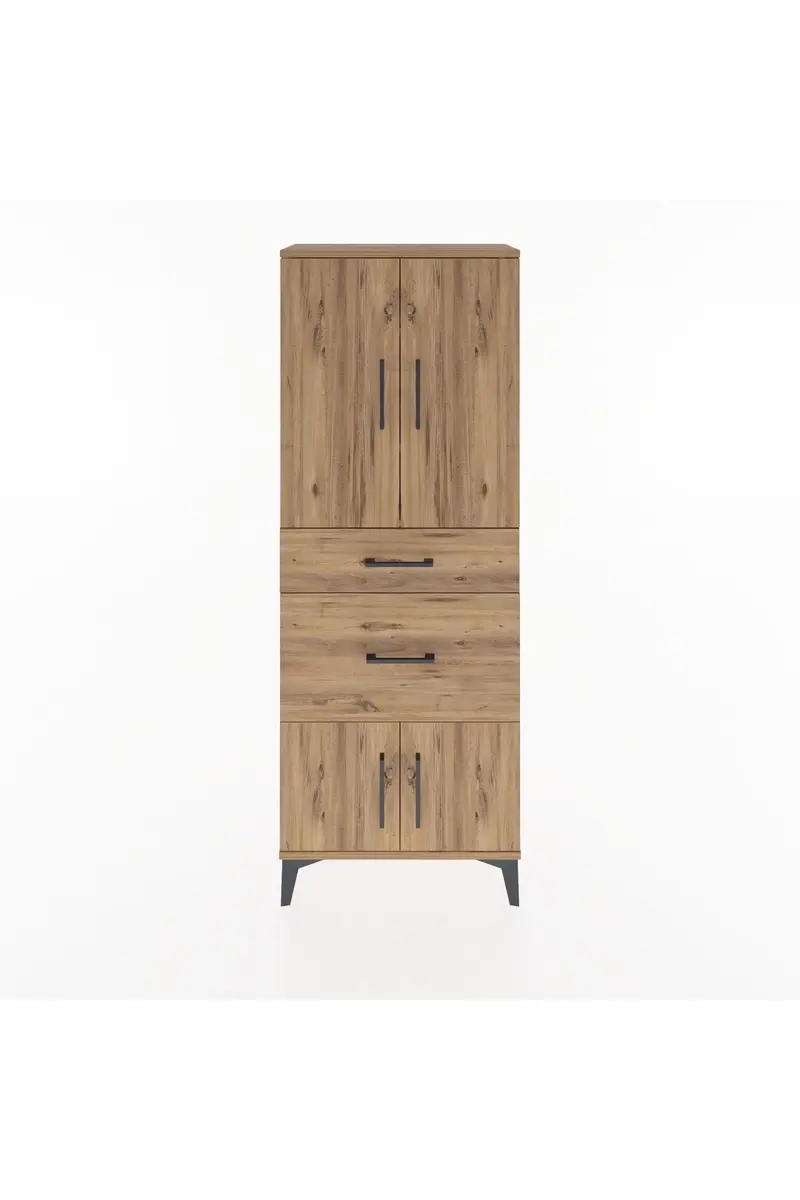Arges Dolap 3 Raflı 2 Çekmeceli 4 Kapaklı 60x30x163