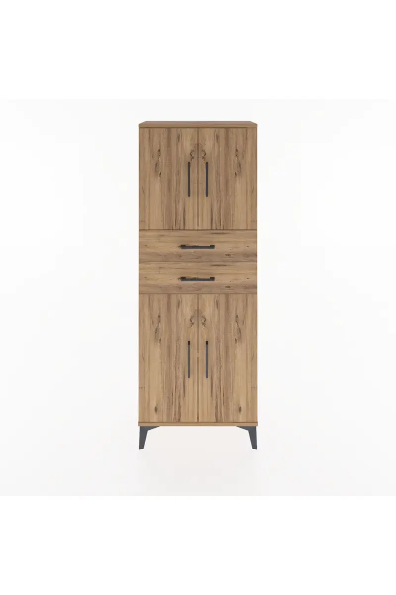 Arges Dolap 3 Raflı 2 Çekmeceli 4 Kapaklı 60x30x163