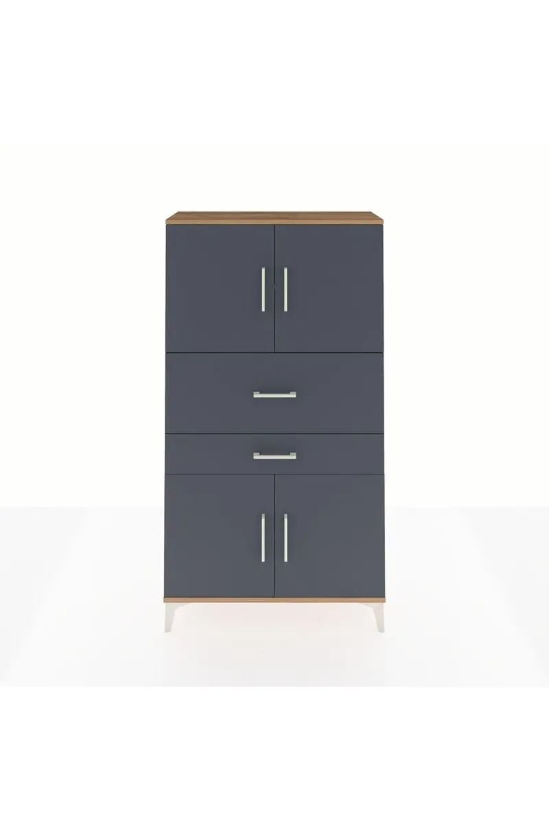 Arges Dolap 3 Raflı 2 Çekmeceli 4 Kapaklı 88x30x163