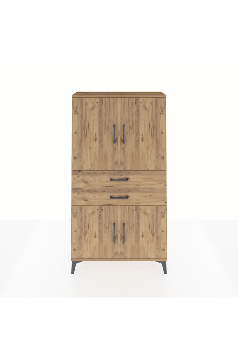 Arges Dolap 3 Raflı 2 Çekmeceli 4 Kapaklı 88x30x163
