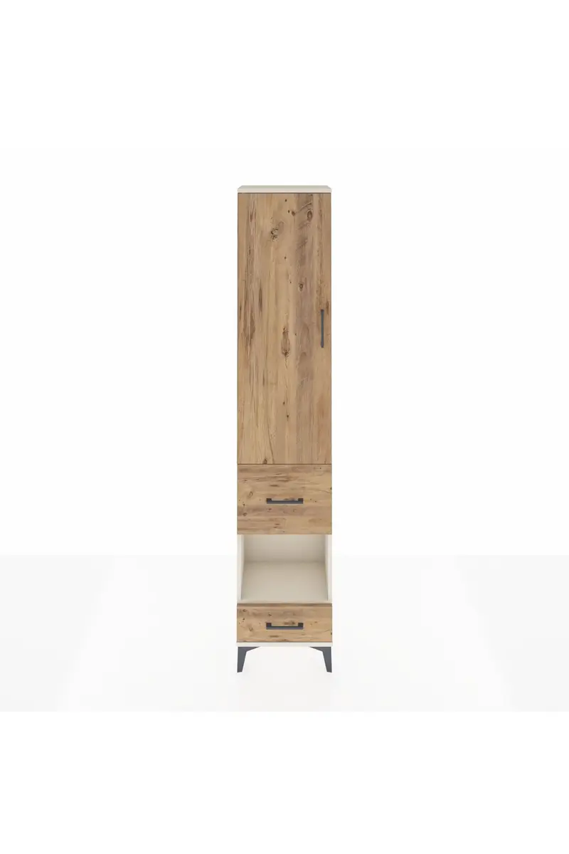 Arges Dolap 3 Raflı 2 Çekmeceli Tek Askılı 44x30x221