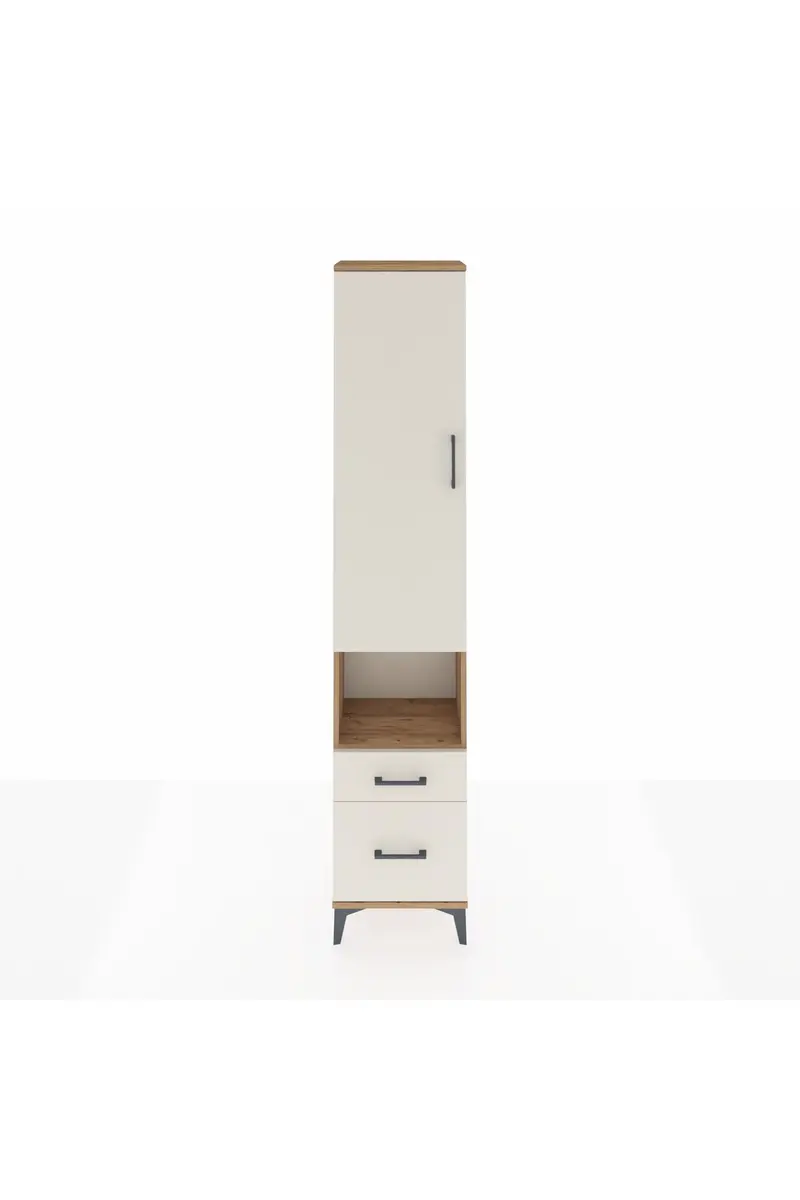 Arges Dolap 3 Raflı 2 Çekmeceli Tek Askılı 44x30x221