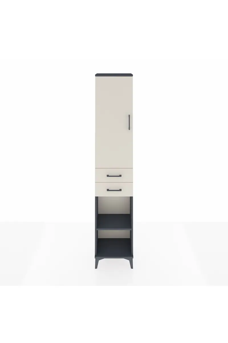 Arges Dolap 3 Raflı 2 Çekmeceli Tek Askılı 44x30x221