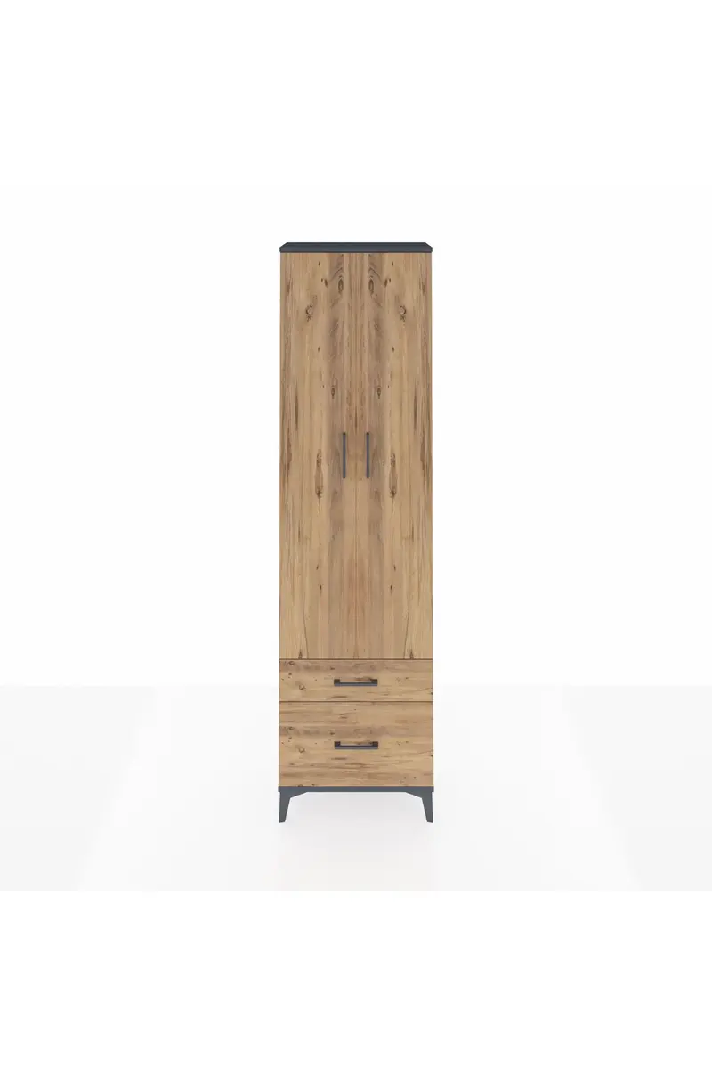 Arges Dolap 3 Raflı 2 Çekmeceli Tek Askılı 60x30x221