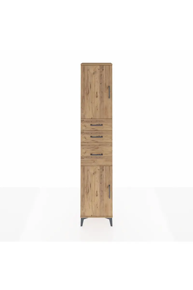 Arges Dolap 3 Raflı 3 Çekmeceli 2 Kapaklı 44x30x221