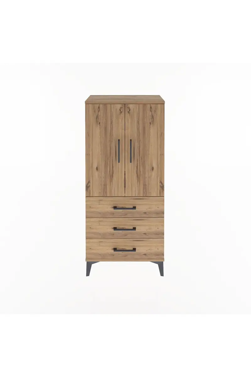 Arges Dolap 3 Raflı 3 Çekmeceli 2 Kapaklı 60x30x134