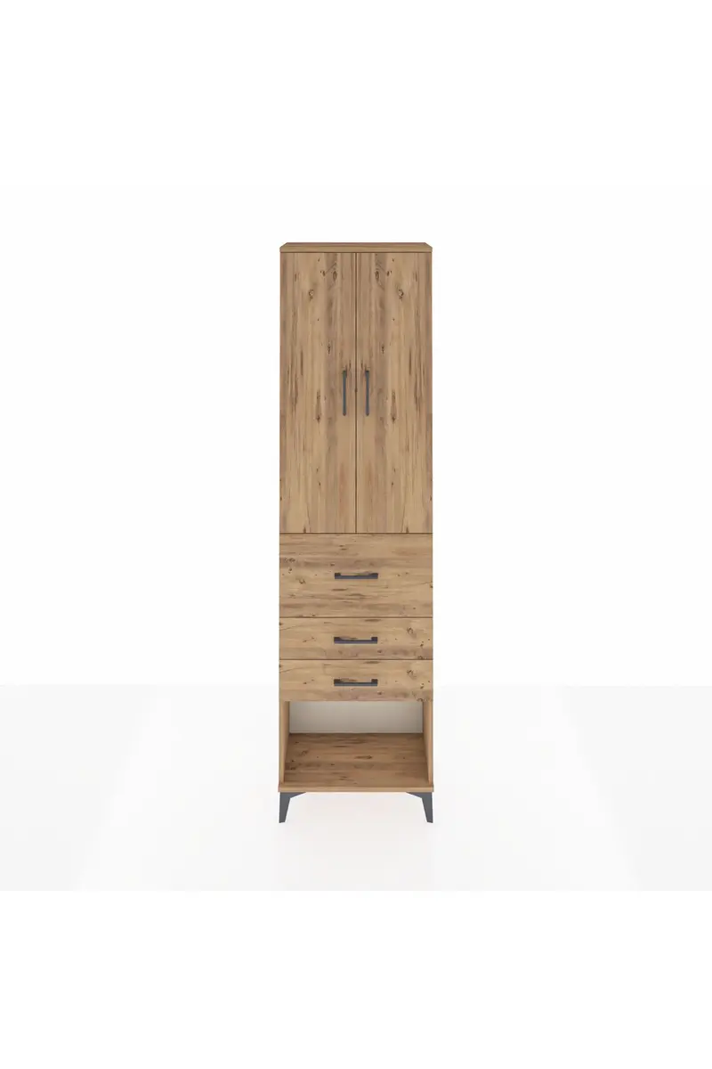 Arges Dolap 3 Raflı 3 Çekmeceli 2 Kapaklı 60x30x221