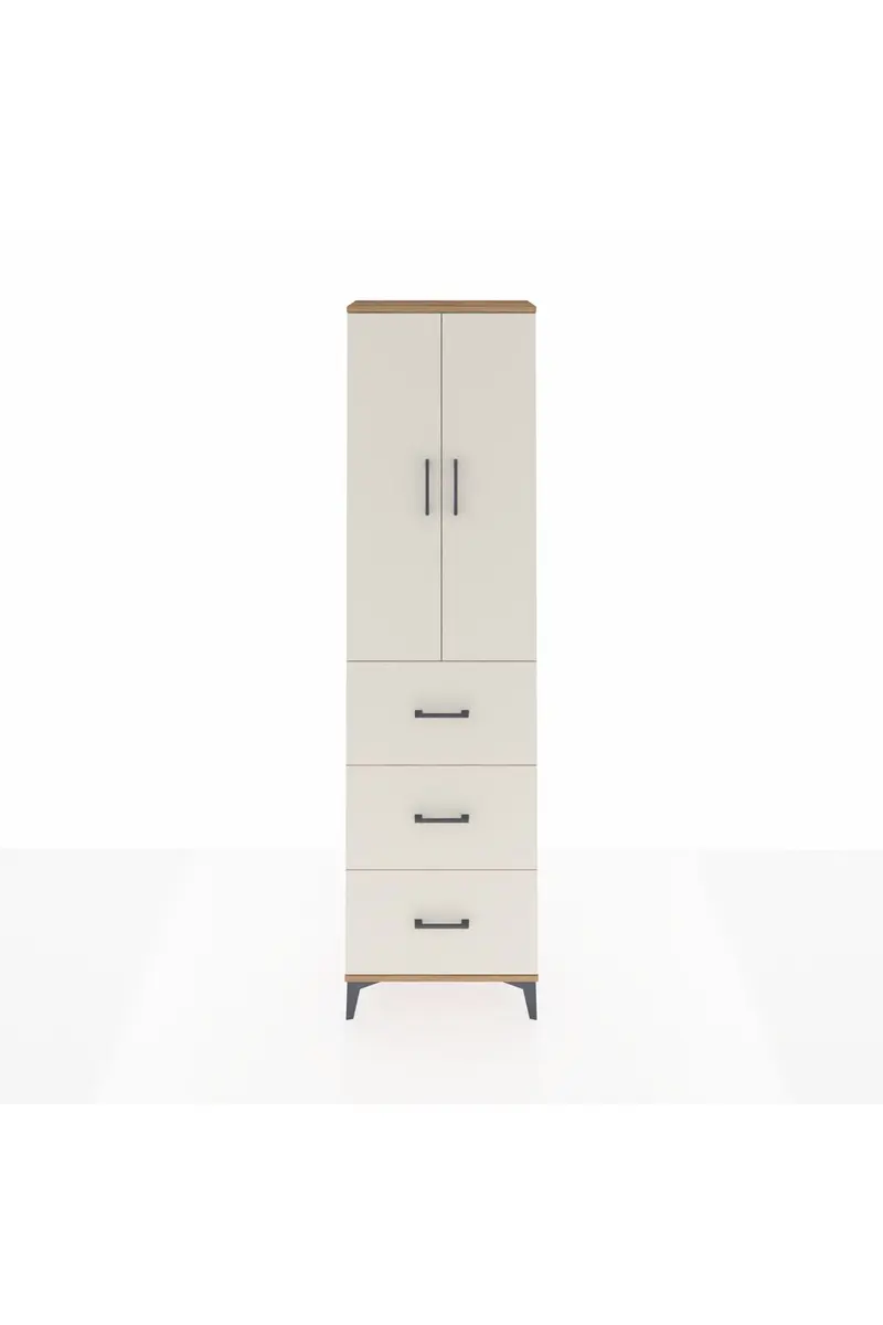 Arges Dolap 3 Raflı 3 Çekmeceli 2 Kapaklı 60x30x221