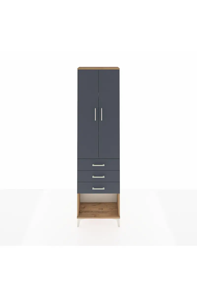 Arges Dolap 3 Raflı 3 Çekmeceli 2 Kapaklı 60x30x221