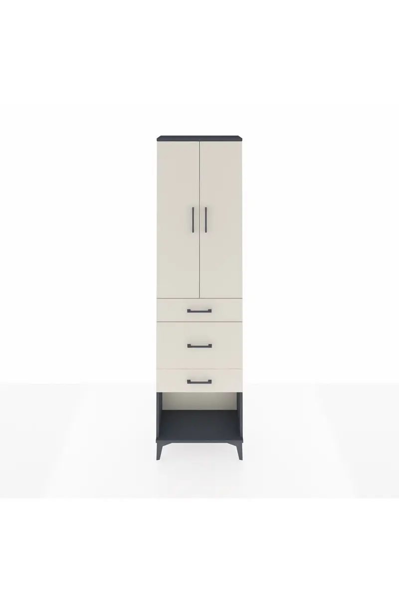 Arges Dolap 3 Raflı 3 Çekmeceli 2 Kapaklı 60x30x221
