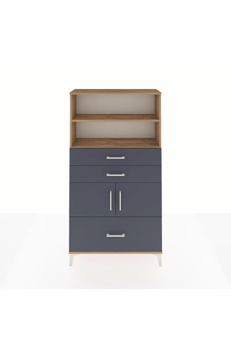Arges Dolap 3 Raflı 3 Çekmeceli 2 Kapaklı 88x30x163