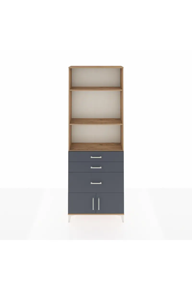 Arges Dolap 3 Raflı 3 Çekmeceli 2 Kapaklı 88x30x243