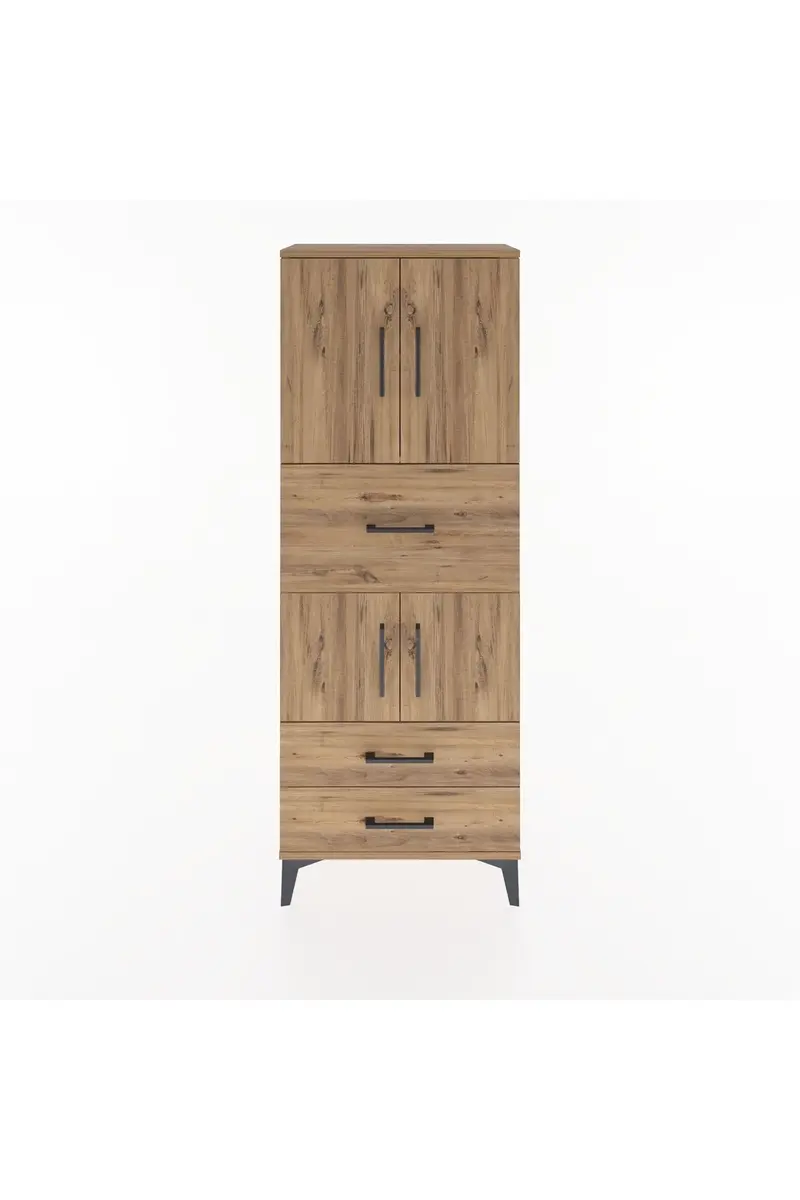 Arges Dolap 3 Raflı 3 Çekmeceli 4 Kapaklı 60x30x163