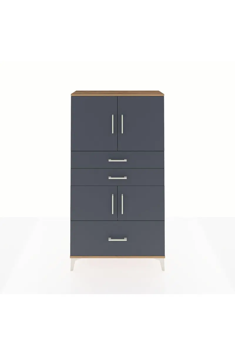 Arges Dolap 3 Raflı 3 Çekmeceli 4 Kapaklı 88x30x163