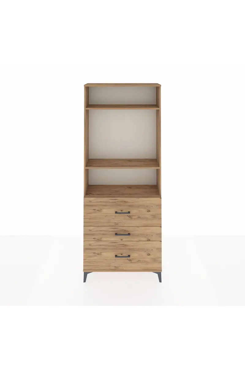 Arges Dolap 3 Raflı 3 Çekmeceli 88x30x221