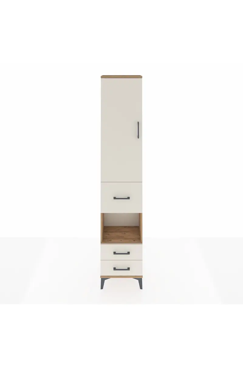Arges Dolap 3 Raflı 3 Çekmeceli Tek Askılı 44x30x221