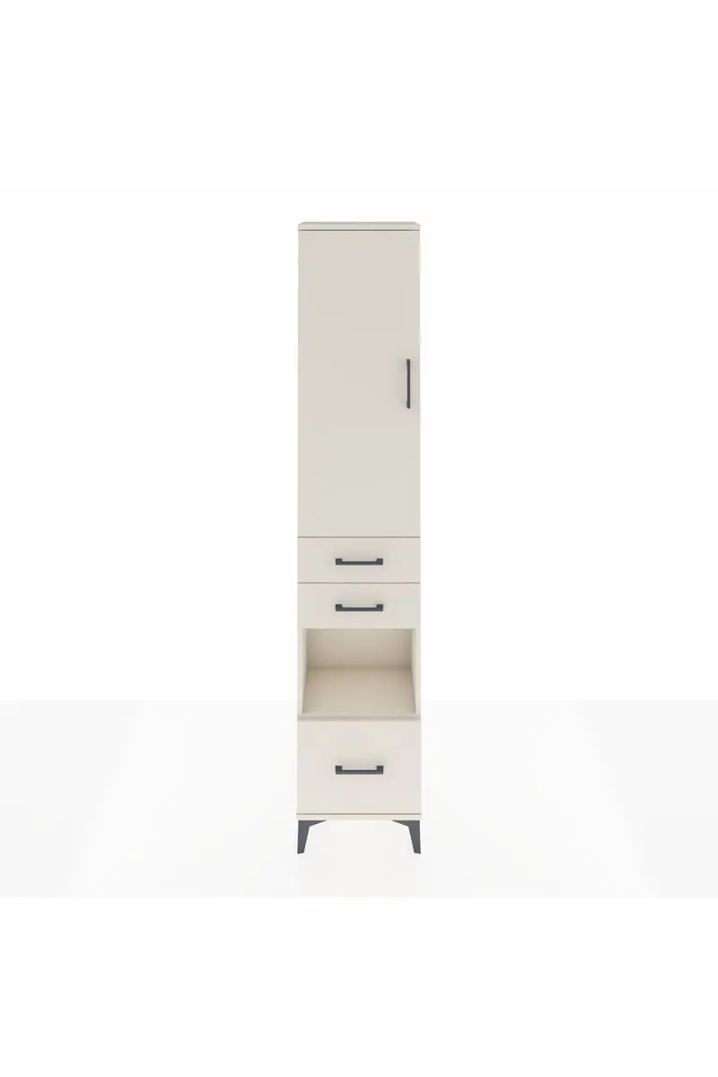 Arges Dolap 3 Raflı 3 Çekmeceli Tek Askılı 44x30x221
