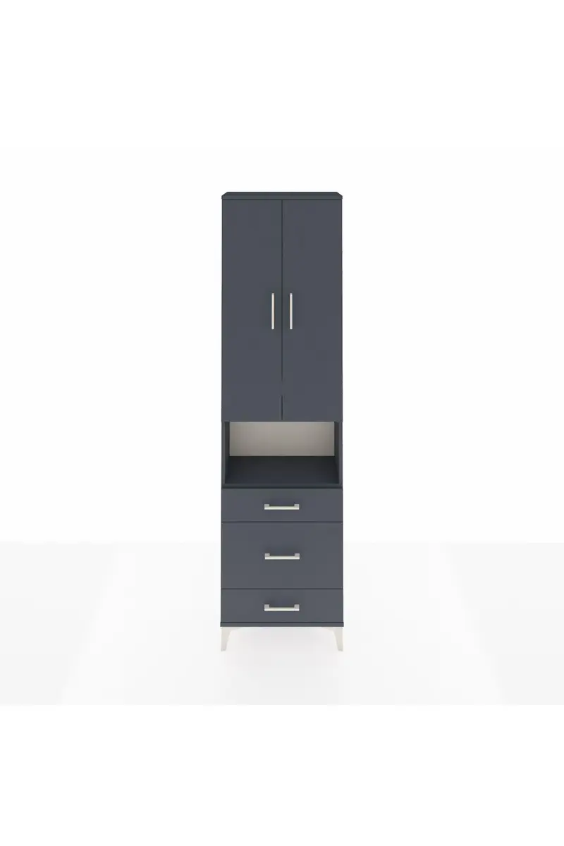 Arges Dolap 3 Raflı 3 Çekmeceli Tek Askılı 60x30x221