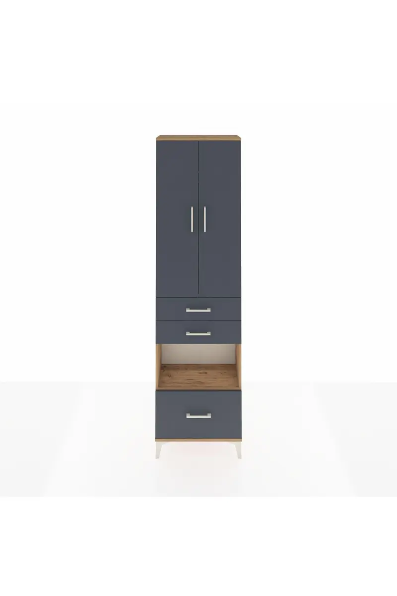 Arges Dolap 3 Raflı 3 Çekmeceli Tek Askılı 60x30x221