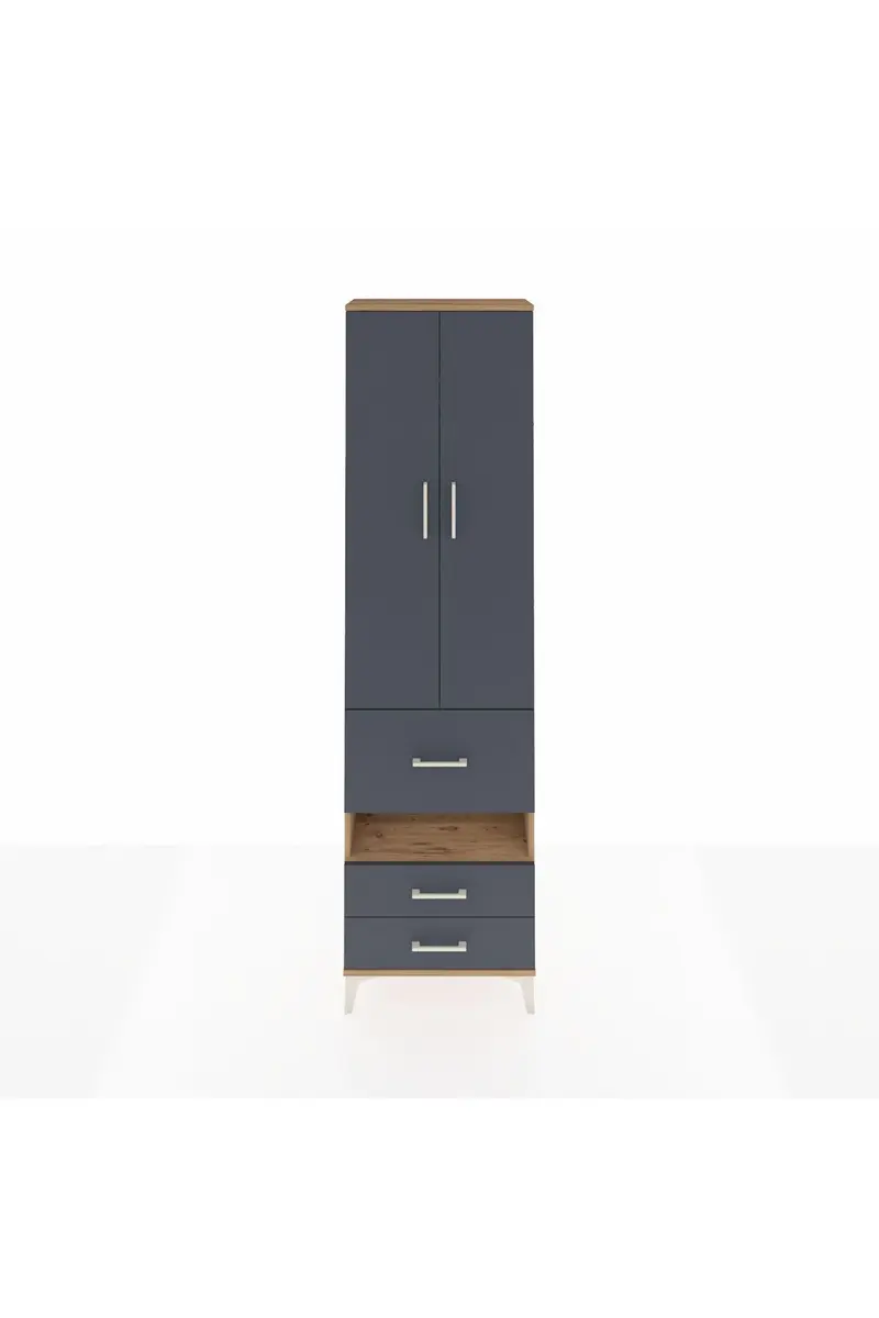 Arges Dolap 3 Raflı 3 Çekmeceli Tek Askılı 60x30x221