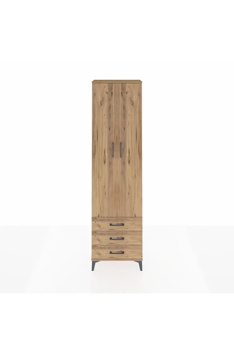 Arges Dolap 3 Raflı 3 Çekmeceli Tek Askılı 60x30x221