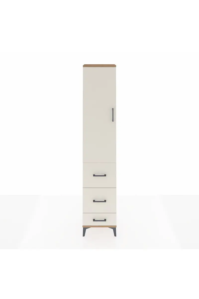 Arges Dolap 3 Raflı 3 Çekmeceli Tek Kapaklı 44x30x221