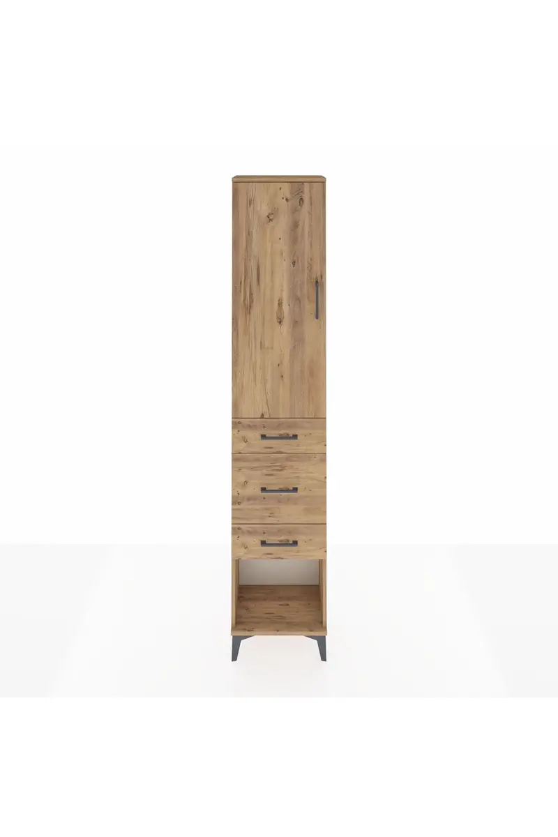 Arges Dolap 3 Raflı 3 Çekmeceli Tek Kapaklı 44x30x221