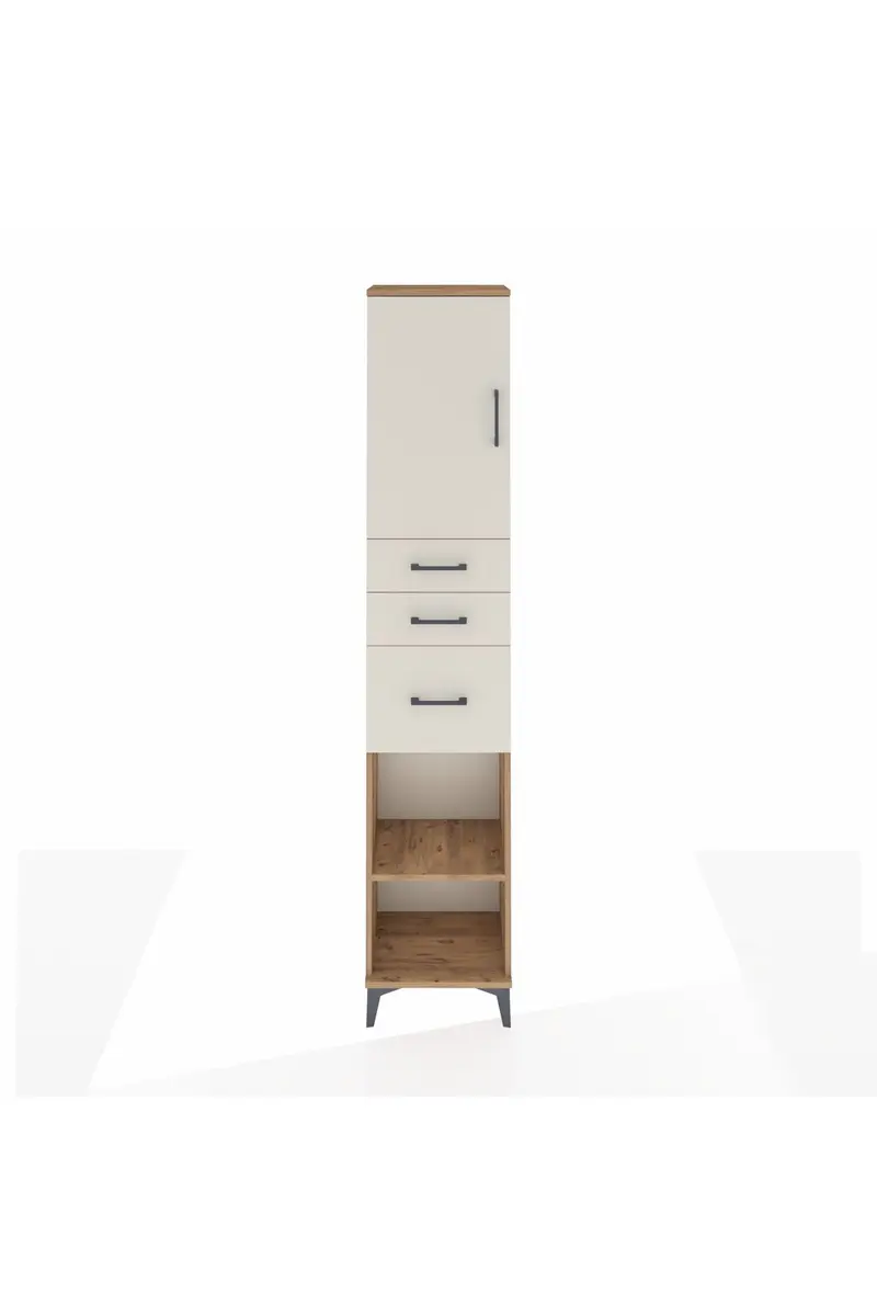 Arges Dolap 3 Raflı 3 Çekmeceli Tek Kapaklı 44x30x221