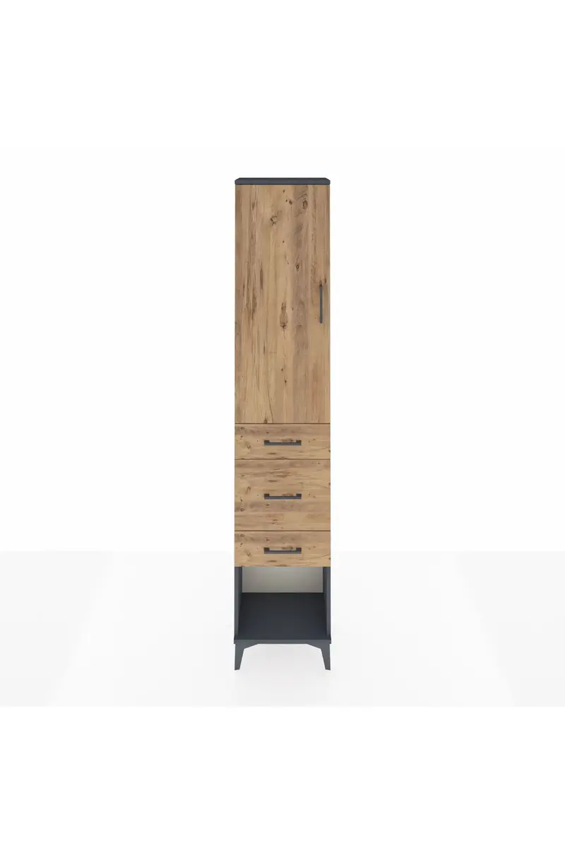 Arges Dolap 3 Raflı 3 Çekmeceli Tek Kapaklı 44x30x221